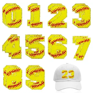 10pcs Baseball Style Number Patches (0-9), Trim, Iron-On & Hand Sewn, Fits Baseball Jerseys, Hats, Backpacks, DIY Sports Gear