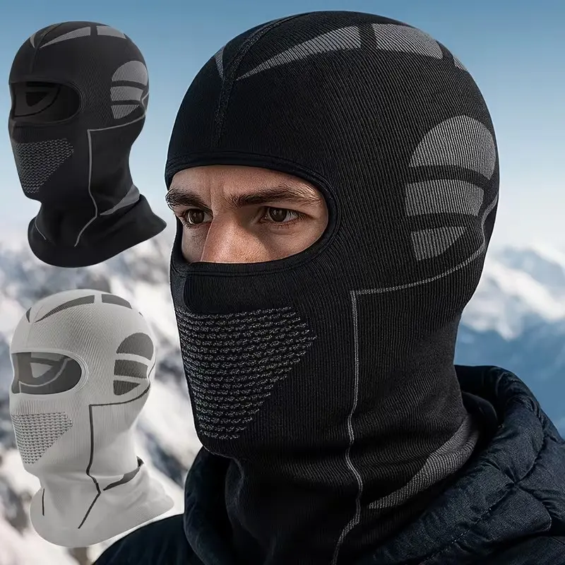 Windproof Insulated Ski Motorcycle Mask for Men and Women, Full Face Hooded Riding Gear for Cold Weather, Adjustable Design for Winter Sports