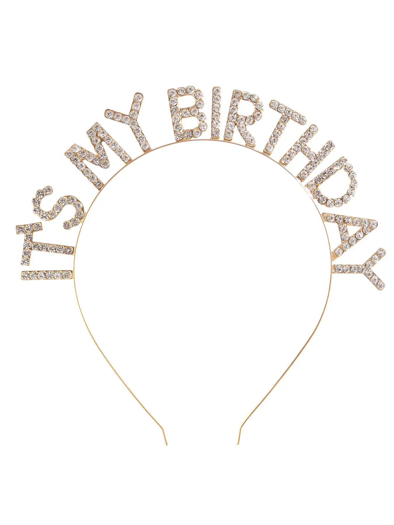 1 PC Fashionable And Trendy English Letters IT'S MY BIRTHDAY Rhinestone Birthday Party Headpiece Bling Hair Headband Hair Accessories Fashion Headbands
