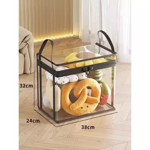 Home storage bin, plush toy storage magic tube, transparent organizing box, large-capacity doll storage bag/box