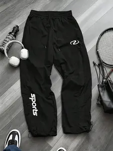 Men's American Style Tactical Pants, Fall Winter New Arrival, Patchwork Striped Straight Leg, Casual Sports Trousers
