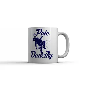 Pole Dancing Mug Funny Sarcastic Fishing Graphic Novelty Coffee Cup - 11oz Funny Coffee Mugs Ceramic Printed Drinkware Cup