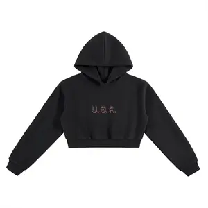 United Ivory Essential Cropped Hoodie
