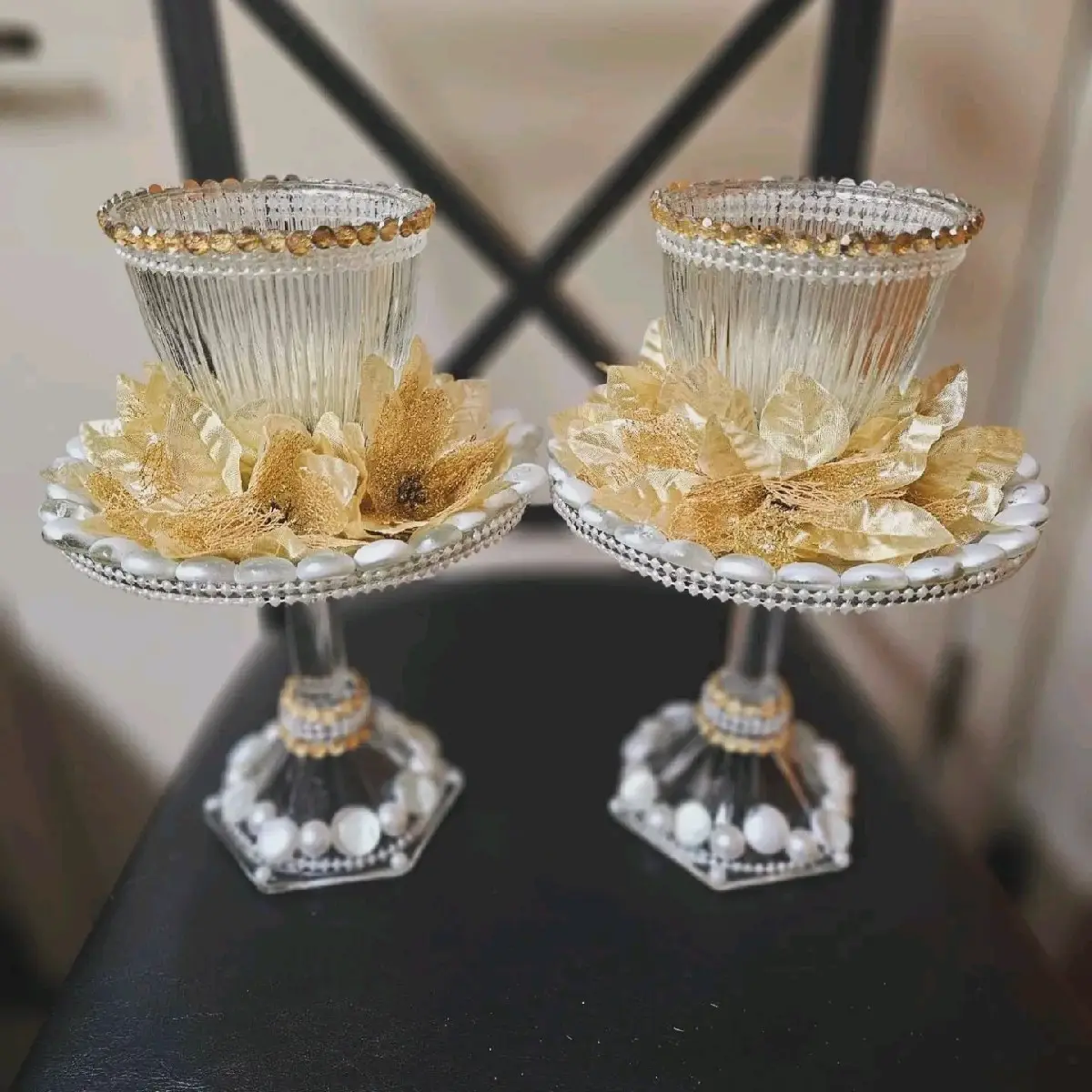 Menorah's Jewelry and Candle Holders with Money Bouquet - Home Decor - Ornaments