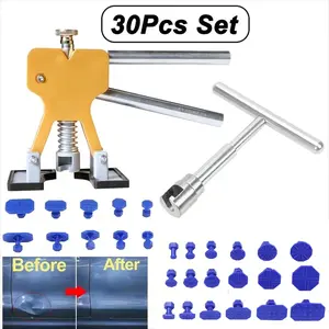 Professional Car Dent Repair Kit, Body Puller Set, No Paint Needed, Includes 28 Dent Pullers, Tool Lifter, for Ice Ball Dents
