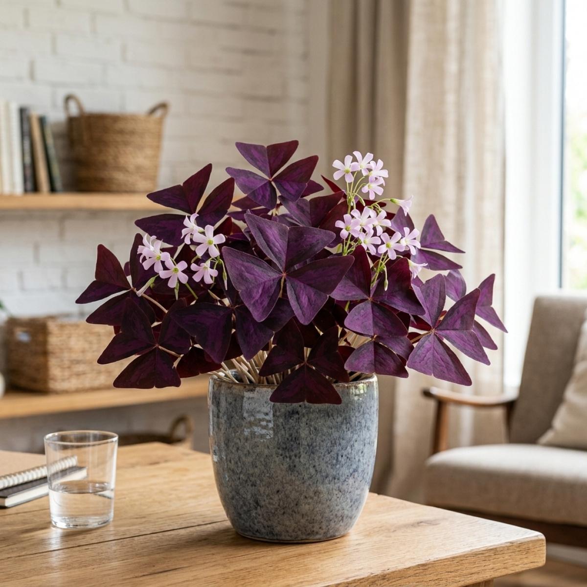 Purple Leaf Oxalis Bulbs for Garden Planting Non-GMO Easy to Grow Indoor Outdoor Perennial Flower Bulbs Hardy for Spring Autumn Planting