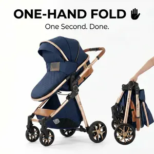 4-in-1 foldable baby stroller with sunshade and mosquito net. Non-toxic skin-friendly material safe for baby’s skin. One-click fold easy to store and carry, perfect for daily use and travel.  It brings convenient and worry-free parenting.
