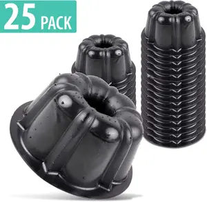 Bakeable Non-Stick Silicone Mini Flan Molds – Reusable Baking Pan, 25-Pack.