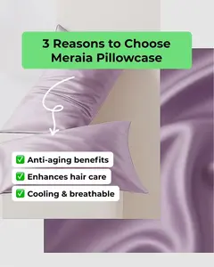 Meraia 22 Momme Mulberry Silk Pillowcase with Zipper – 100% Real Silk, Soft & Breathable, Luxury Beauty Sleep Pillowcase Gift 20*26 Standard Size, Anti-aging & Hair Care Benefits