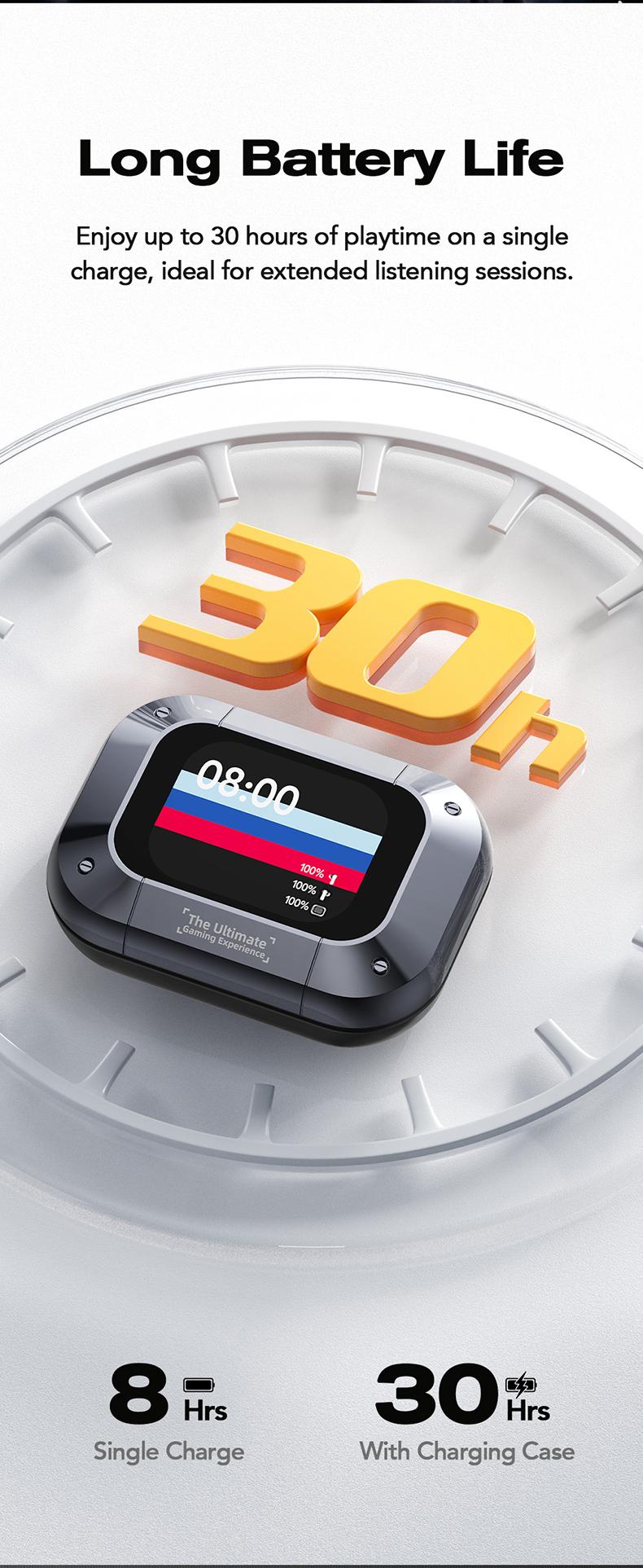 HTC NE25 Translation Earbuds, Real-time Translation, Open Wireless Bluetooth Headphones, Supports 134 Languages ​​with App, Vibrant Color Touchscreen, OWS Technology, Integrated Microphone, High-Quality Sound, Compatible with iOS and Android