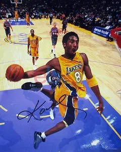 Kobe Bryant Signed Lakers Photo Room Decor for Men, Basketball Dorm Accessories