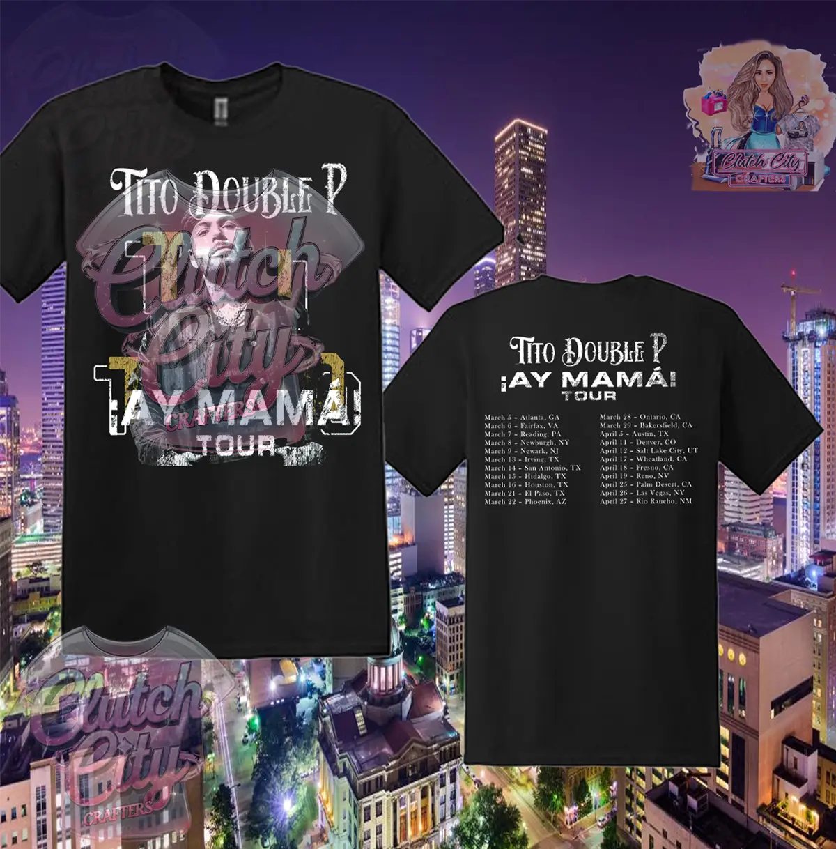 Tit0 D0BLE P Concert Black Cotton T-Shirt