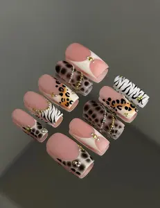 Leopard Y2K Nails, Animal Print nails, Zebra Nail Idea, Cheetah Print Press Ons, Hand-painted Press On Nails, Fun and Funky Nail Art,Autum Winter Press Ons, Colorful Fake Nails, Vacation, Birthday, Kawaii Style, Fun Festive Nail Set