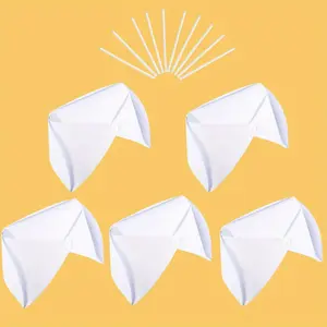 5 Packs White Nurse Hats with 10 Pins, Vintage Nursing Caps Costume Accessories for Graduation, Nursing Party, Halloween Cosplay Supplies