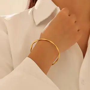 925 Sterling Silver Cuff Bracelet for Women Simple Adjustable Bangle Bracelets Charm Fashion Jewelry Gift for Women Wife Mother Wrist Accessory Geometric