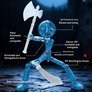 2026 New Cool Stick Figure Building Block Toy, Jointed Action Figure, Night Light Option, Creative Gift for Boys, Free Choice!