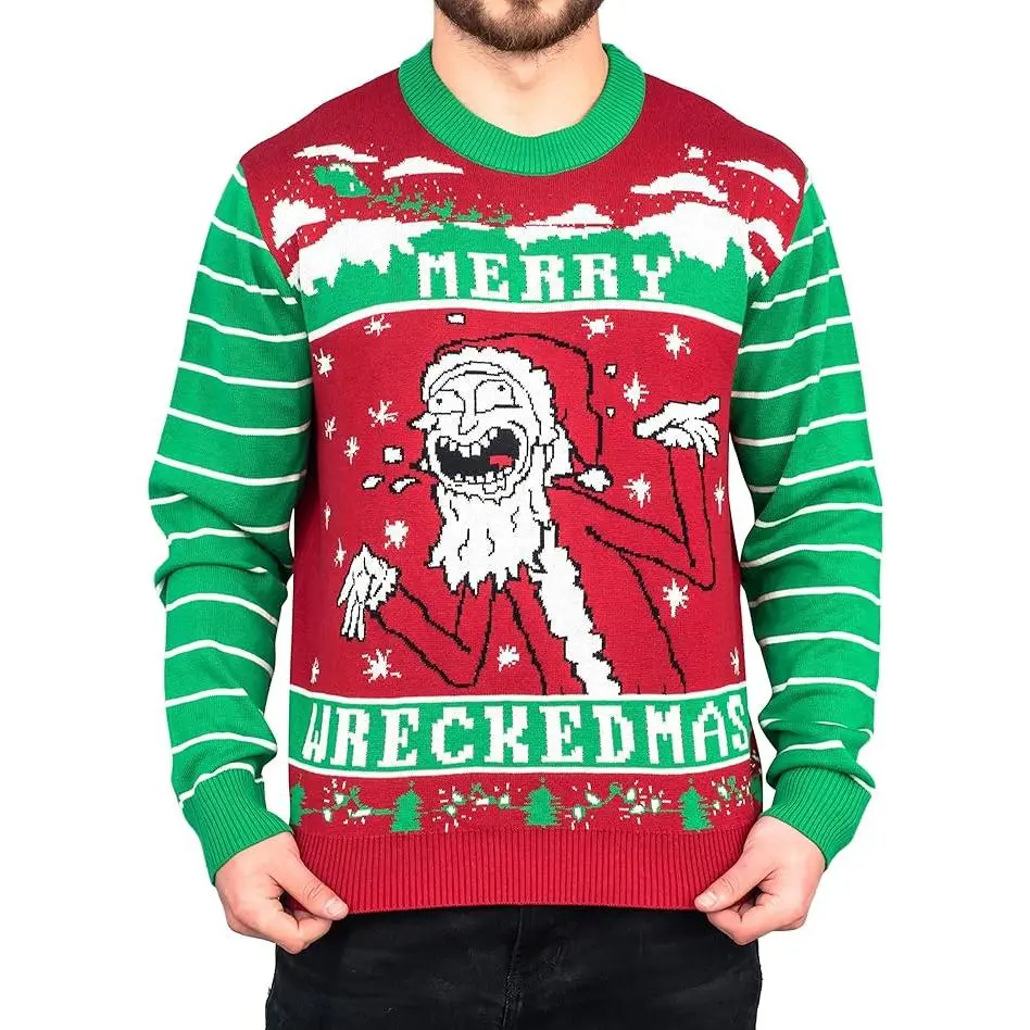 Ripple Junction Rick and Morty Merry Wreckedmas Ugly Christmas Sweater