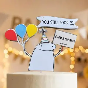 Funny Flork Birthday Cake Topper – You Still Look 21 From a Distance – Officially Licensed Florkofcows