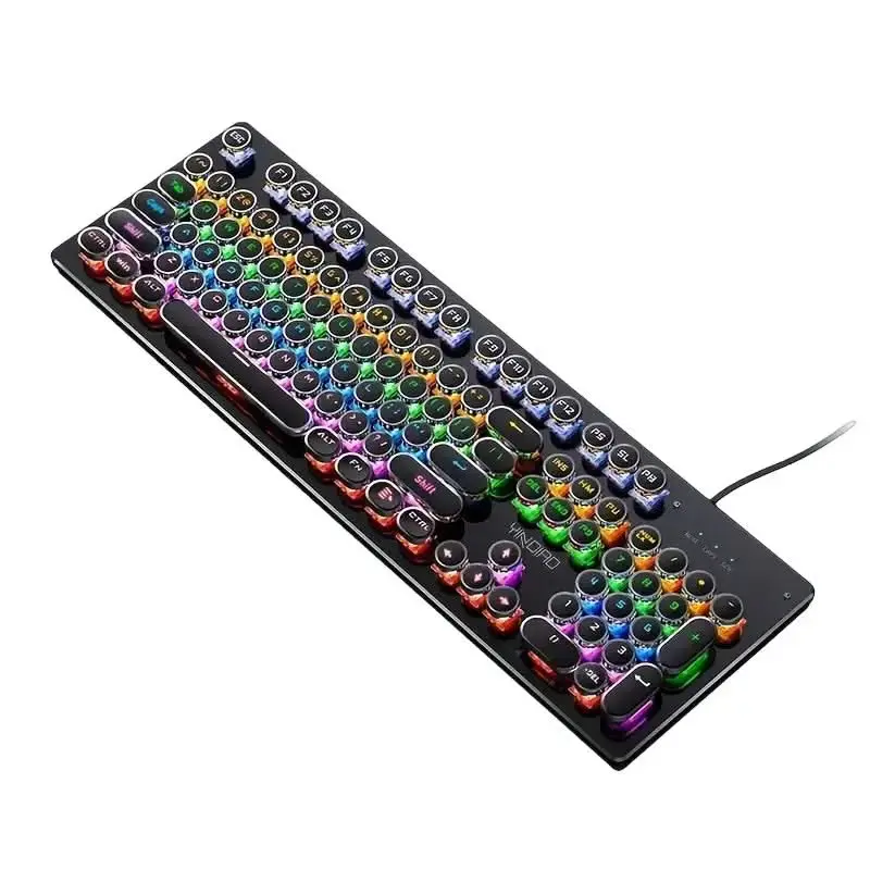 104-Key Green Axis Switches Wired USB Backlit Mechanical Keyboard - Stable, Precise, for Work, PC Gaming, Esports - Black