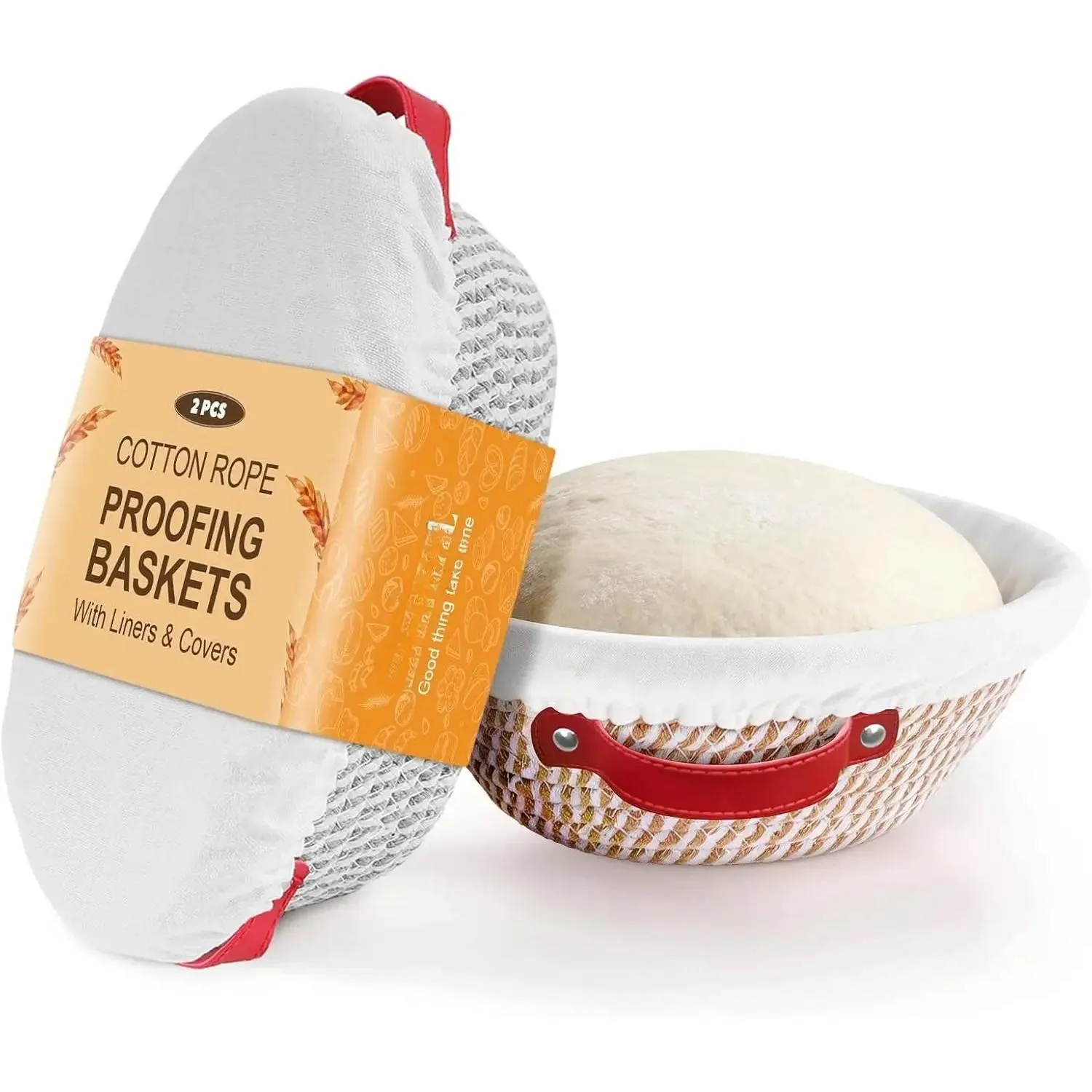 2-Pack Banneton Bread Proofing Baskets - 9/10in Round & Oval Cotton Rope Sourdough Baskets with Hooks Design, Liners, Covers, Perfect Gift, Gift-Ready Bakeware for Bread Fermentation