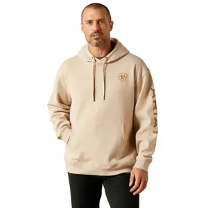10065838 Ariat Men's Logo Hoodie - Oatmeal Heather