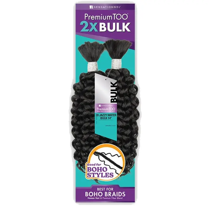 Sensationnel Premium Too 2X Bulk Human Hair Blend Braids - 2X JAZZY WATER BULK 14"