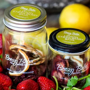 Boozy Babes Two Sisters Infusion Company Lemon Strawberry Basil Infusion for Specialty Cocktails and Mocktails
