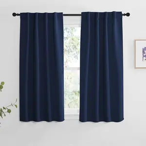 NICETOWN Blackout Curtains Window Drapes - (Navy Blue Color) 34 inches W by 48 inches L, Set of 2, Blackout Curtain Panels for Boy's Nursery
