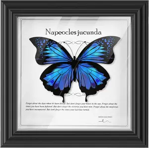 6x6 Small Shadow Box Frame with Glass, Display Size 5.5x5.5 Shadowbox Display Case, 0.7 Inch Depth, Wooden Picture Frame for Wall and Tabletop