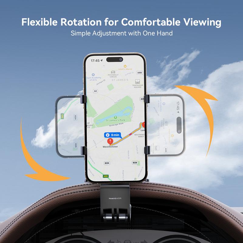 Universal Car Phone Holder Mount,360 Degrees Rotation Dashboard Phone Holder [Upgrade Clip Never Fall],car Phone Mount for iPhone,Samsung,Google,Nokia,and  4-7 inch Smartphones