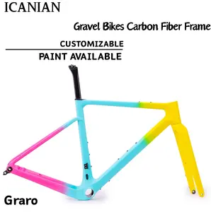 Graro Carbon Fiber Gravel Bike Frame Custom Paint, T47 Bottom Bracket, Custom Carbon Fiber Frame Designed Specifically for Gravel Bikes and City Bikes outdoorfun