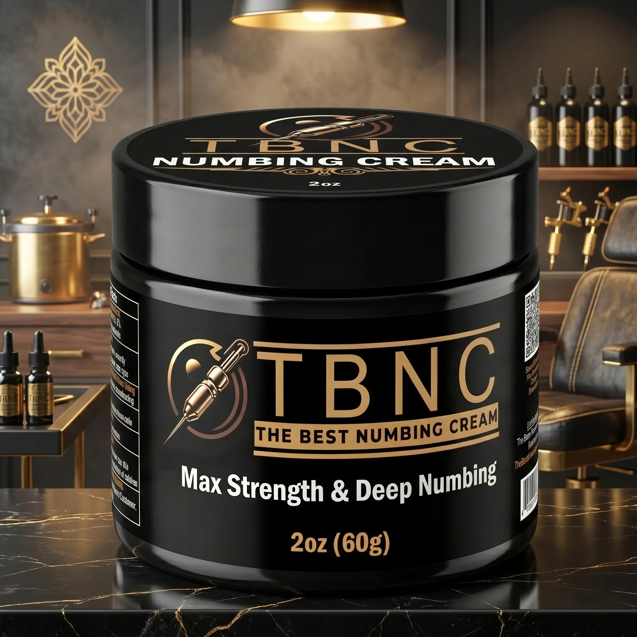 TBNC Tattoo Numbing Cream Max - 6x Larger Than Competitors - Maximum Strength Numbing Cream Great For Tattoos, Piercings, PMU & Laser Sessions - 2oz
