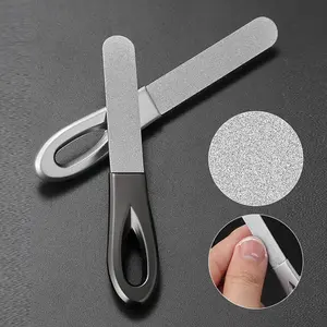 Stainless Steel Nail Files, Double Sided Nail Files, Anti-Slip Handle, Grit Diamond Fingernail File, Easily Emery Boards, Nail Art Tools