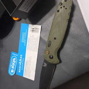 Utility Button Lock Folding Tool | D2 Battlewash Blade, G10 Handle, Multifunctional EDC for Outdoor, Fishing & Camping