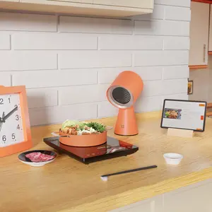 Ciarra HOOD TO GO Portable Range Hood for Indoor Cooking – Powerful 2-Speed Suction Desktop Mini Exhaust Fan with Detachable Aluminum Filter, Low Noise Kitchen Exhaust Fan with Large Oil Collection Cup – Compact Vent for BBQ, Hot Pot, Smoke Control