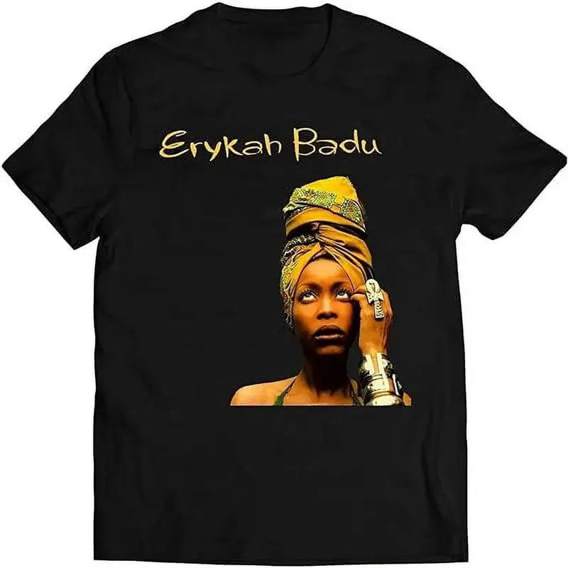 Menswear Top Men's Erykah Badu Shirt Fashion Graphic Design t Shirts Black Sweatshirt Hoodie Comfort Colors