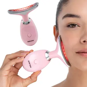 Skin Gym LitLift EMS LED Facial Tool - Lightweight Device for Toning Lifting, Wrinkle Removal, Firming & Acne Treatment with Blue & Red LED Light Therapy