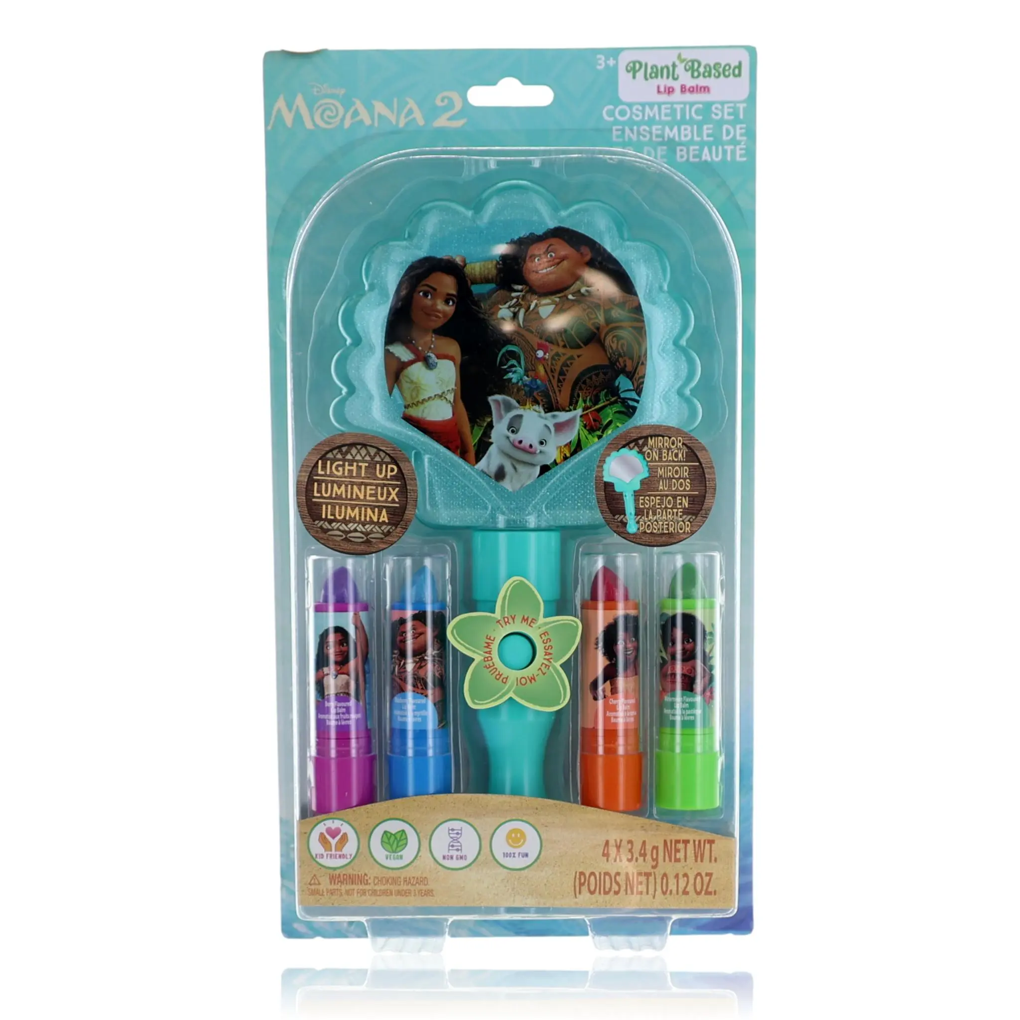 Disney Kids' 5-Piece Makeup Set - Light-Up Mirror & Lip Balms