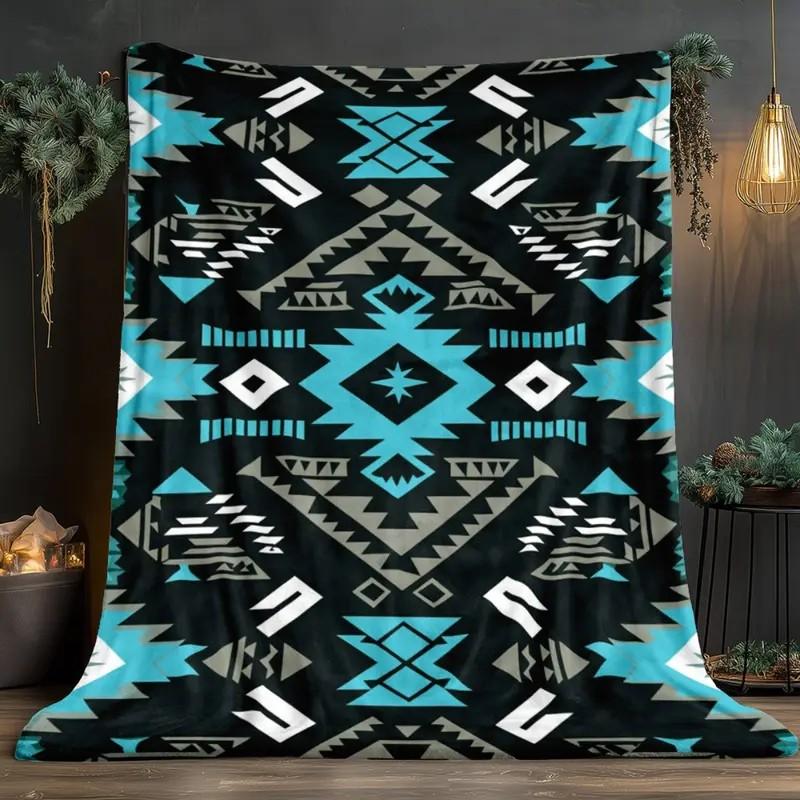 【MECE】1pc Aztec pattern Blanket-Lightweight Home Furnishings Bedding Blanket 280gsm,Beds-Soft and Warm Fabric Digital Printed Blanket, Cute Blanket, Interesting Blanket,Suitable for Sofas Beds Travel Camping Living Rooms Offices Sofas Chairs