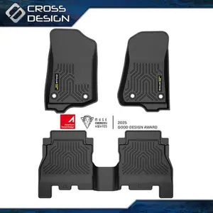 CROSSDESIGN Floor Mats Fit For 18-24 Jeep Wrangler JL TPE All Weather Custom Fit Car Liner  Upgraded Version