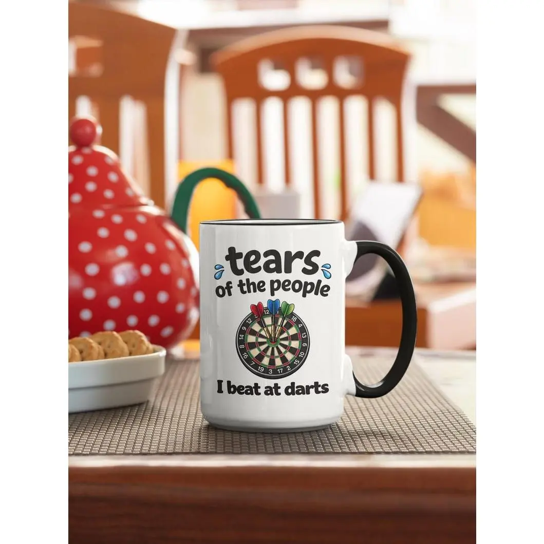 Funny Dart Player Lover Gifts, Tears of the People I Beat at Darts Coffee Mug