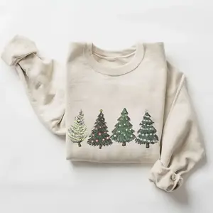 Green Tree Christmas Sweater Crewneck Christmas Tree Sweatshirt, Holiday Sweaters for Women, Winter Unisex