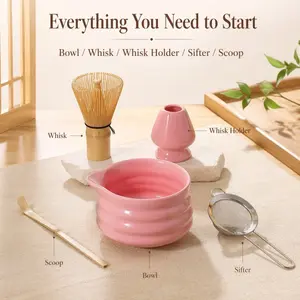 5-Piece Matcha Making Tool Set, Essential Kitchen Tools for Tea Lovers, Complete Kit for Perfect Matcha Preparation, Durable & Practical Design