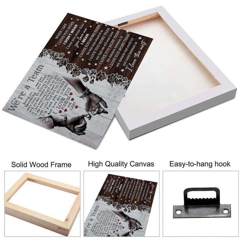 Personalized We're a Team Couples Wall Art Poster, Christmas Birthday Festival Anniversary Gift for Him Her Husband Wife, Wall Decor for Office Living Room Home