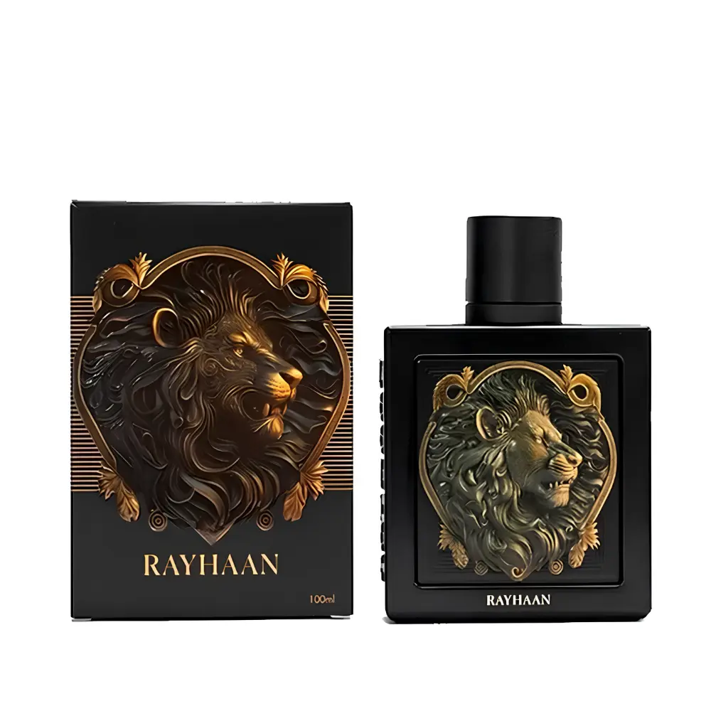 Rayhaan Lion Eau de Parfum for Men 3.4 oz | Aromatic Spicy Men's Fragrance with Pear, Lavender, Vanilla & Amber | Long-Lasting Cologne