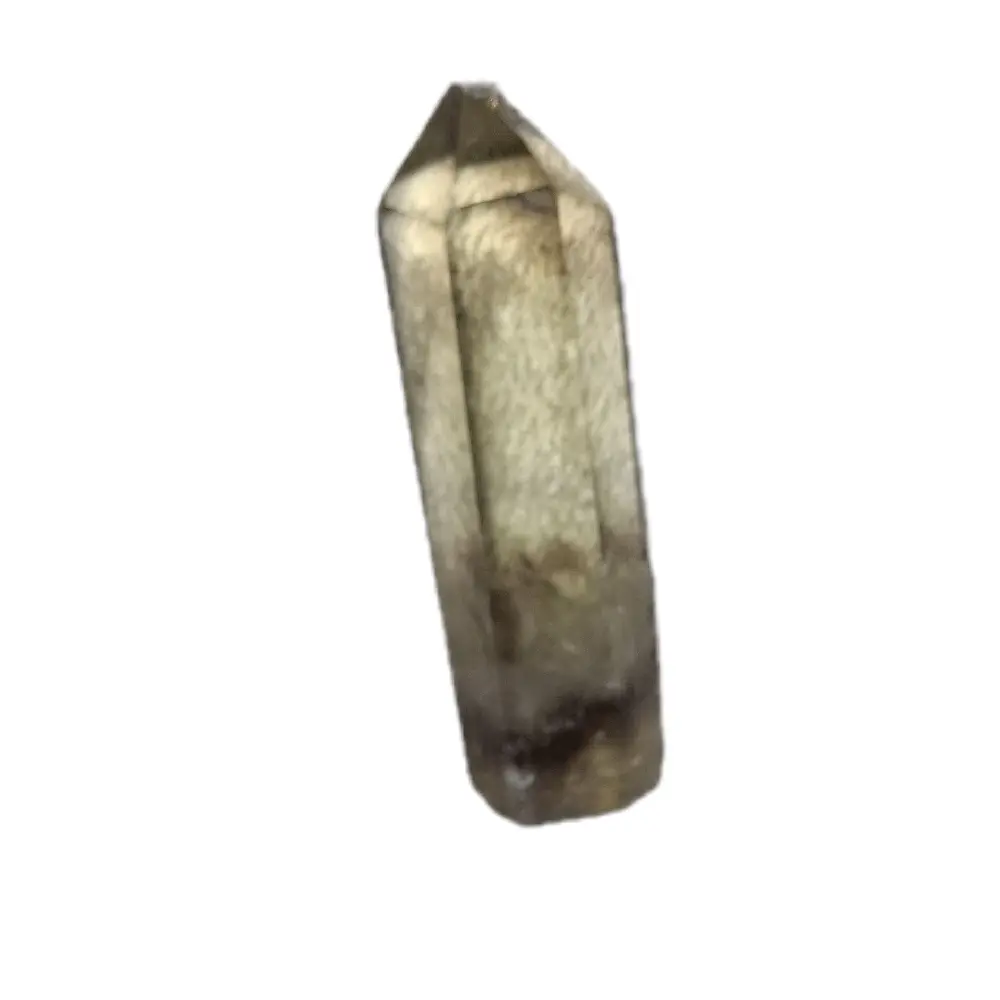 Polished Faceted Smoky Quartz Crystal Healing Point Wand Tower