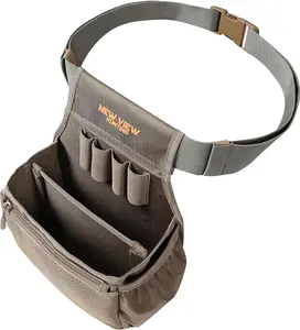 Removable Double Compartment Shell Bag - Shotgun Shell Pouch with 59 Inch Waist Belt & Chock Holder - Holds 60 Hulls, Fast Shell Removal - Shooting Accessories for Sporting Clays, Trap Shooting
