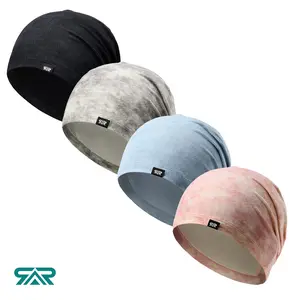 SHINENEOTH 2 pcs Skull Caps Soft Lightweight Batik Design Soft Everyday Outfits Cycling Running Beanie Unisex for Men Women High elasticity All Seasons