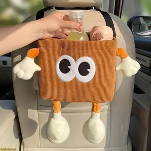 2-in-1 Car Trash & Tissue Holder, Cute Cartoon Design Car Tissue Box & Trash Can Dispenser Bin, Car Interior Accessories for Stowing & Tidying, Car Storage Organizers