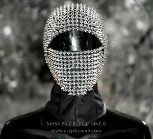 Mad Maxx V.2 Eye Open Silver Spike Mask